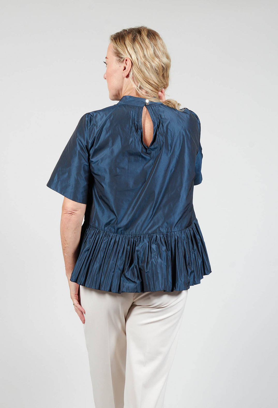 Flared Shape Shirt in Navy