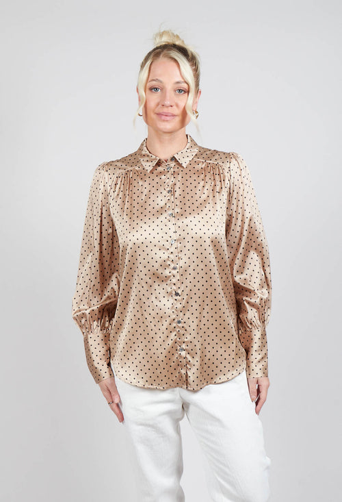 Cadence Shirt with Volume Sleeves in Dot