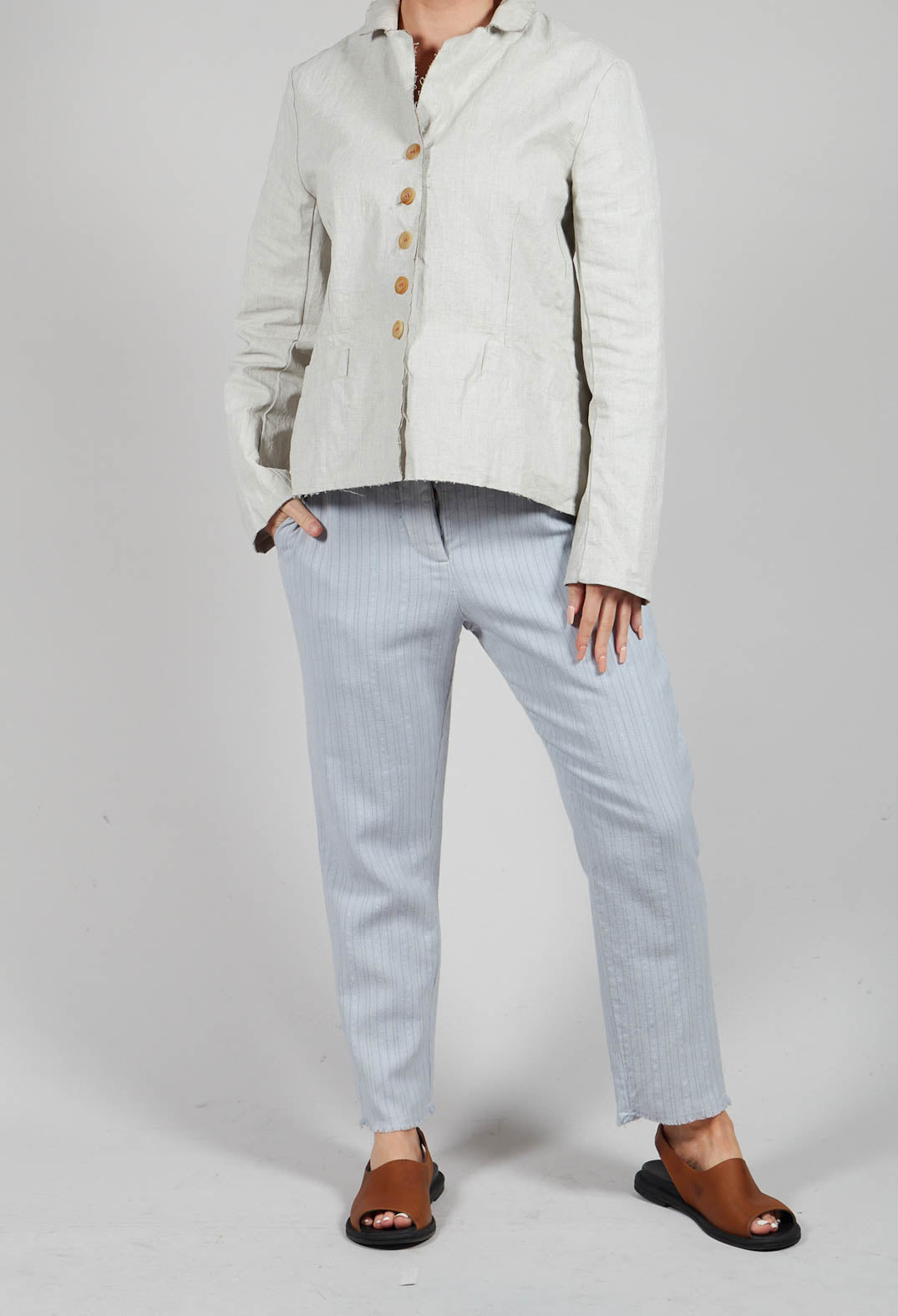 Pilade Trousers in Pearl Stripes