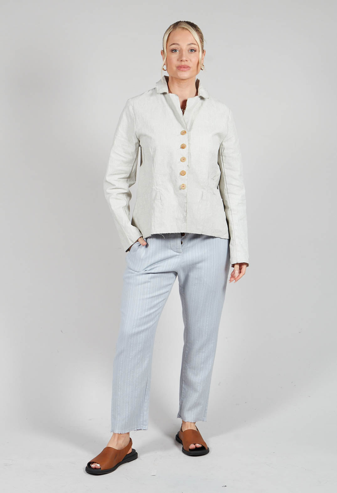 Pilade Trousers in Pearl Stripes