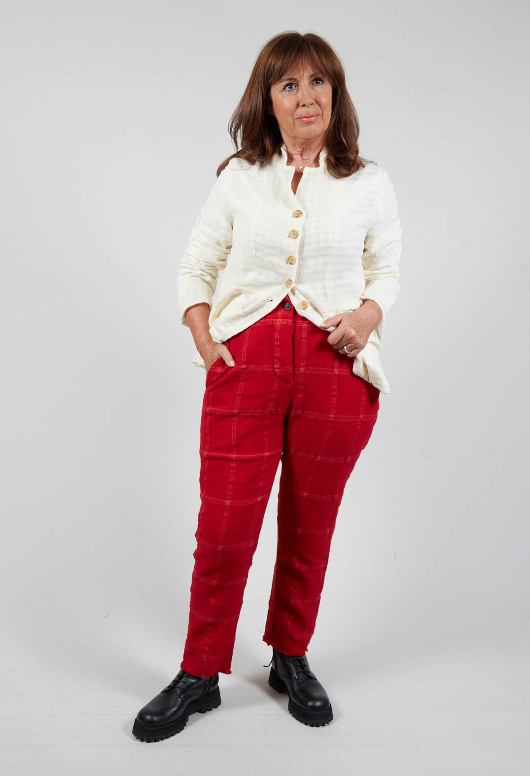 Navy and Red Check Tapered Trousers | New Look | Pants women fashion,  Trousers pattern, Fashion pants