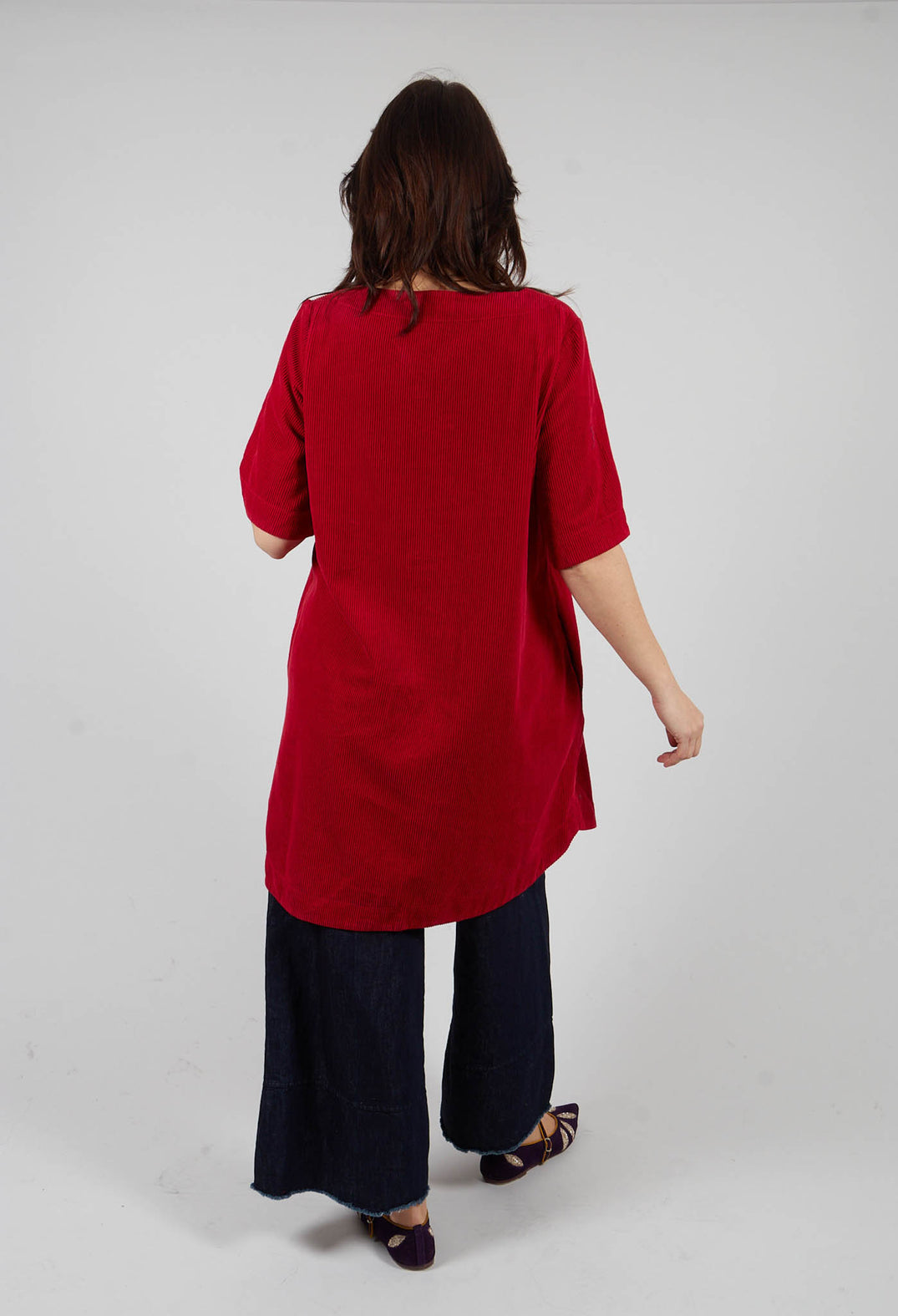 Corduroy Shift Dress in Piment