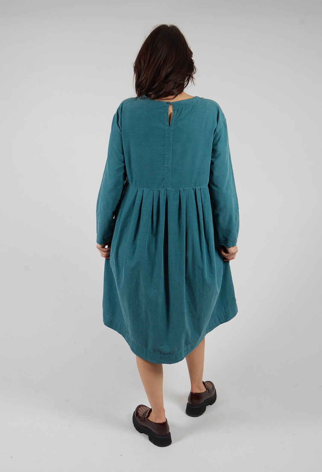 Long Sleeve Dress with Pleated Waist in Lotus