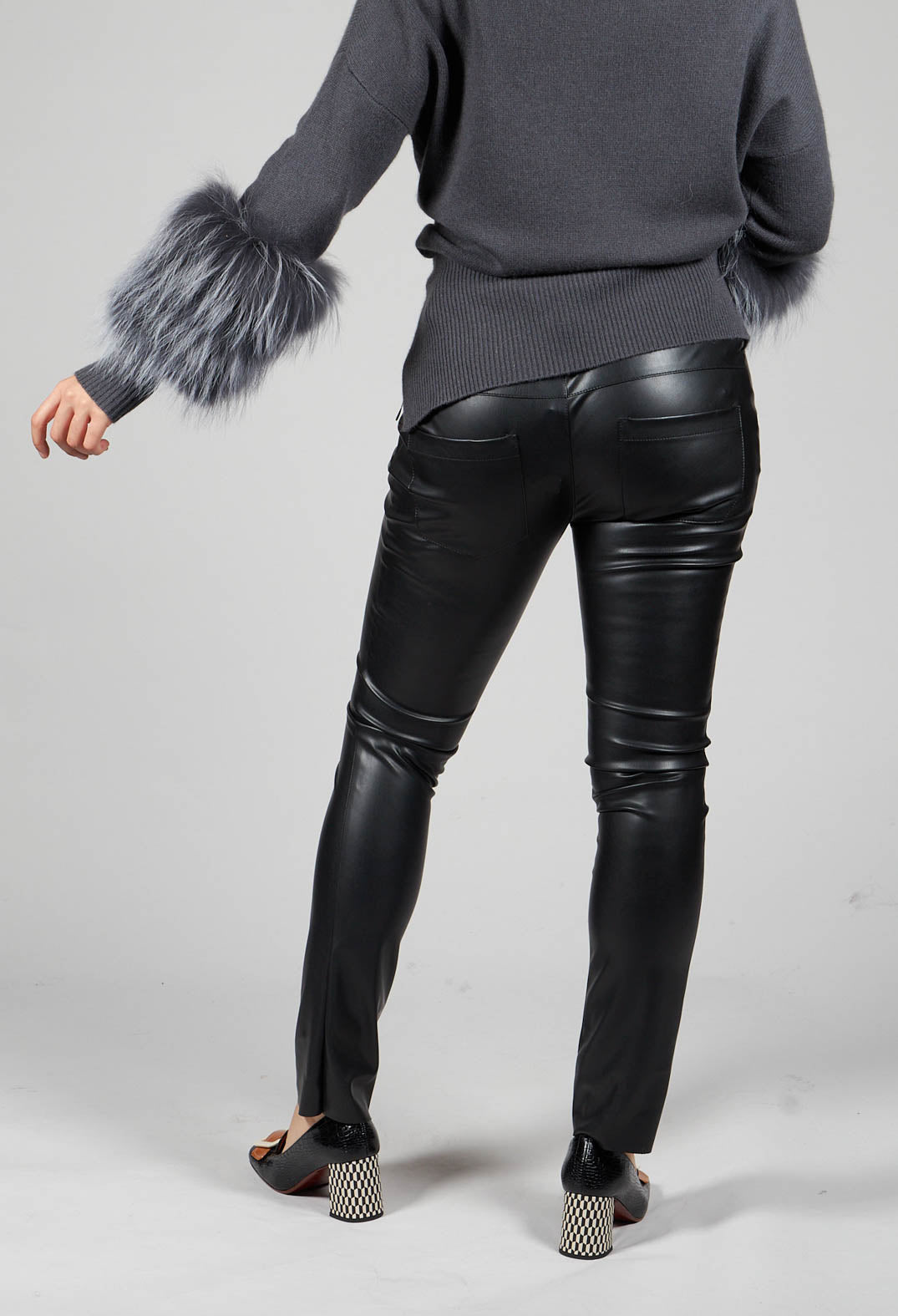 Black wet look trousers hotsell