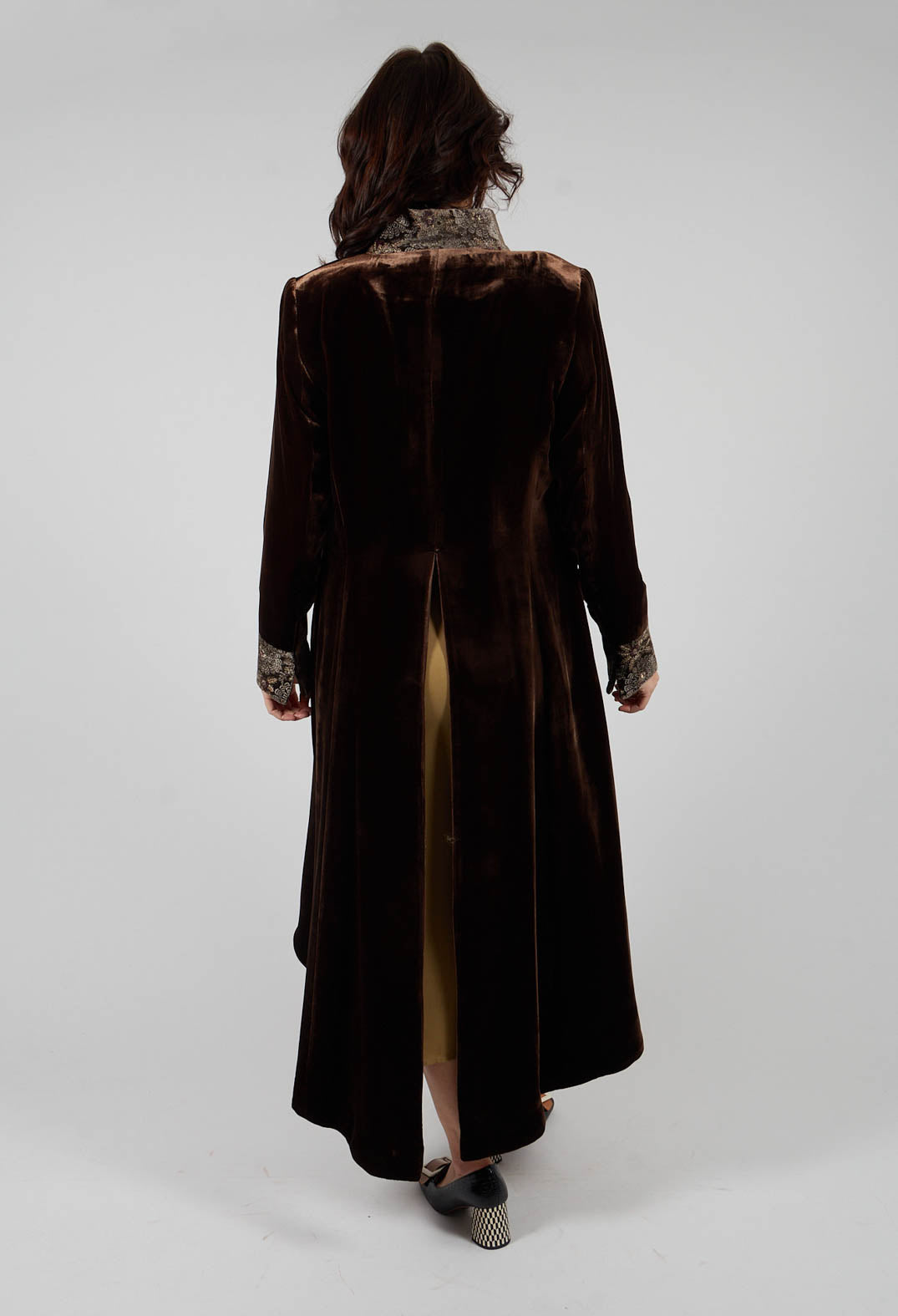 Morgana Embroidery Coat in Brown