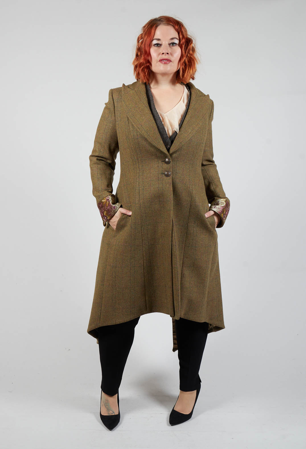 Soul Embroidery Coat in Tweed