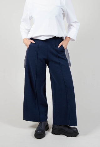 Sagar Wide Leg Trousers in Dark Blue