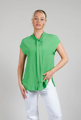 Capped Sleeve Blouse in Flash Green