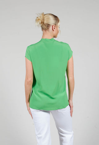 Capped Sleeve Blouse in Flash Green