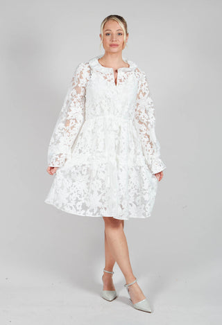 Delia Dress in Fleur Natural White