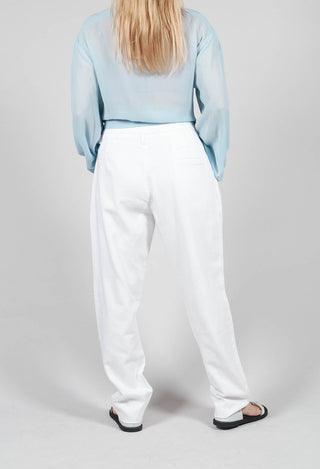 White Denim Cotton Trousers