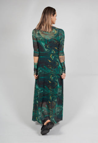 Puna Dress in Black Dark Green