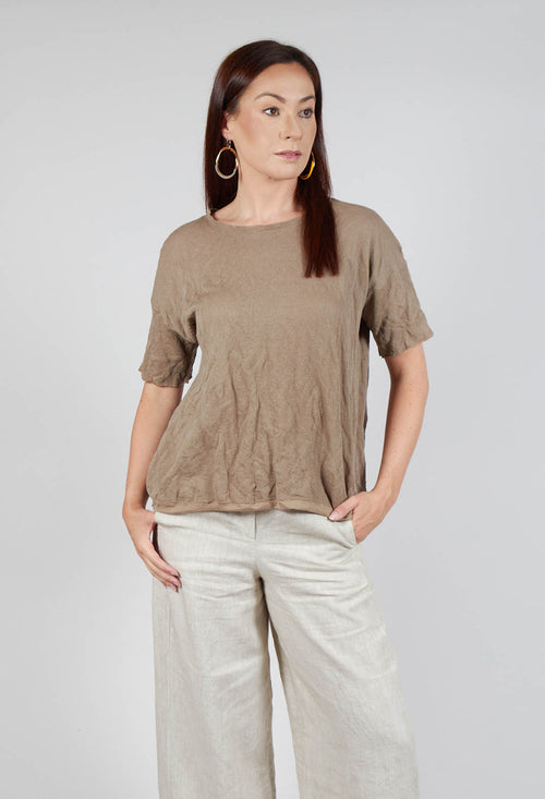 Short Sleeved Jumper in Taupe