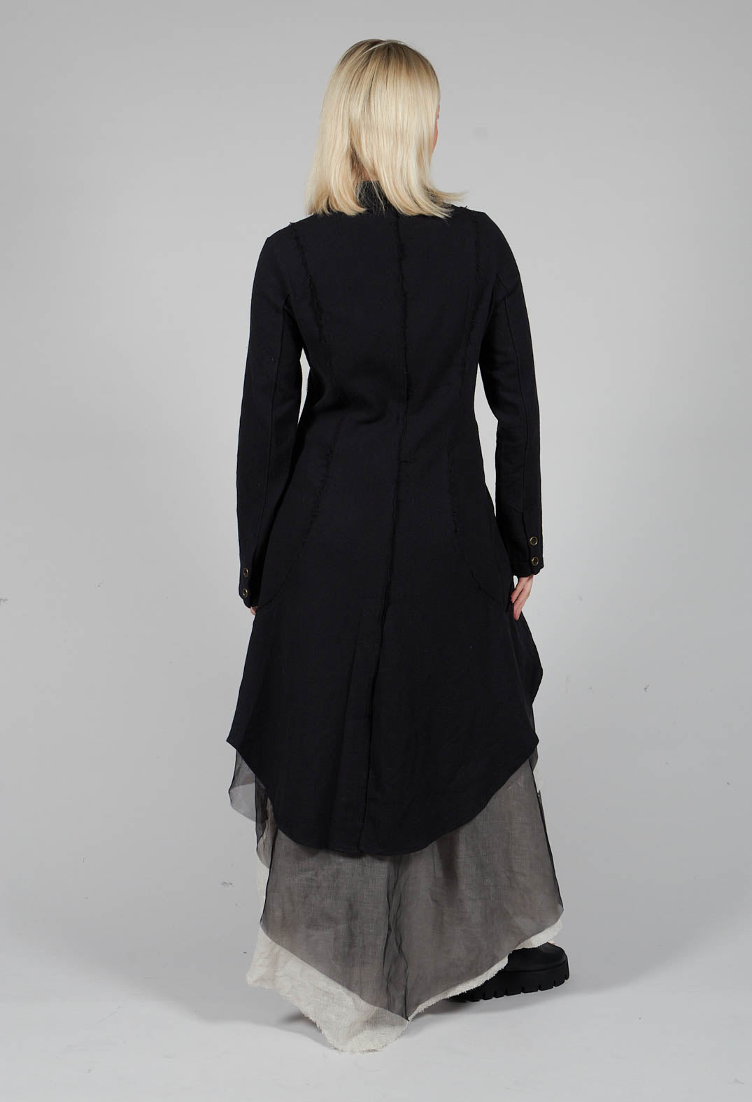 Longline Layered Jacket in Nero