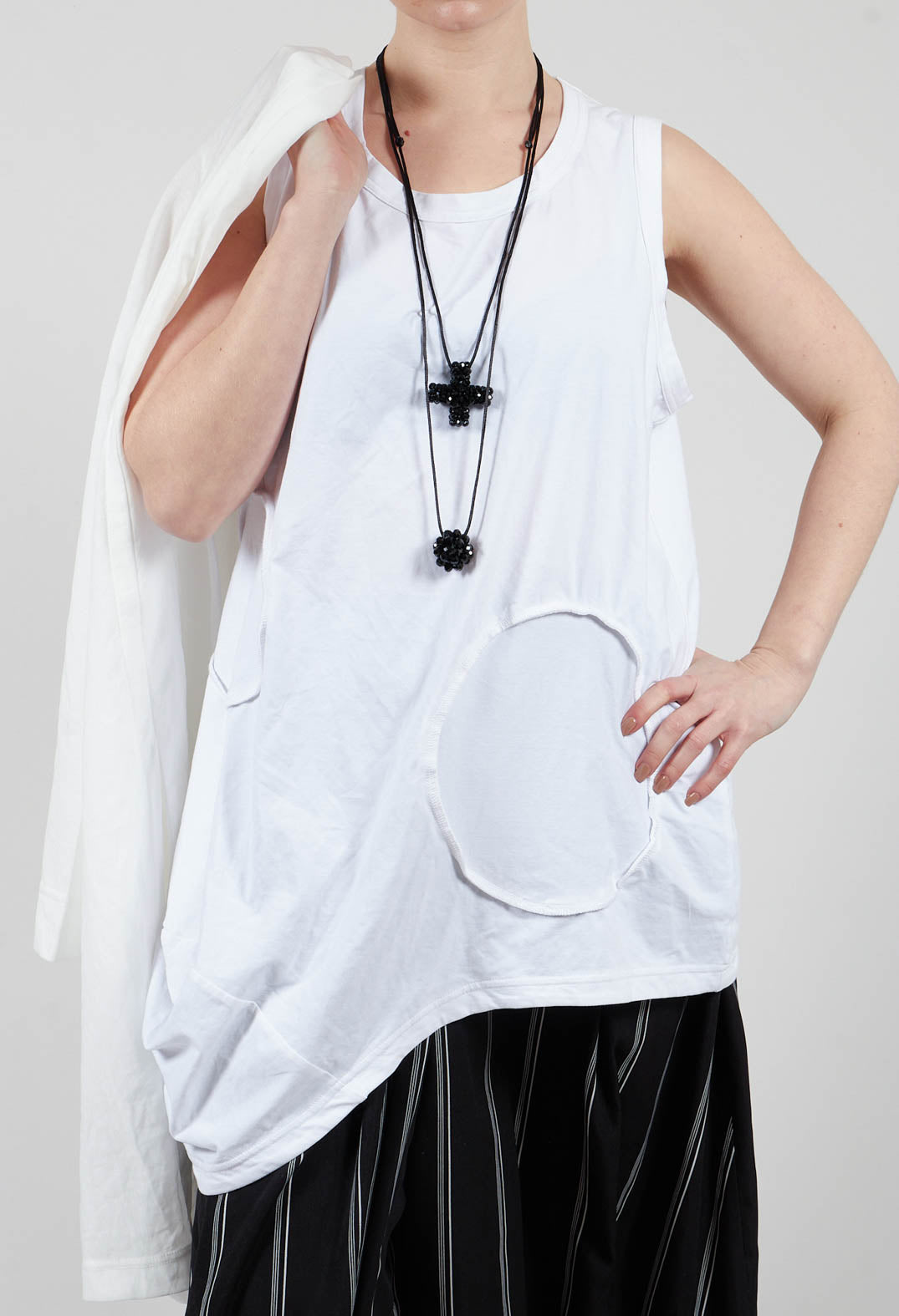 Jersey Vest Top in White