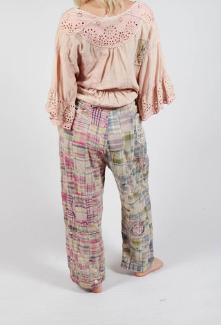 Patchwork Charmie Trousers in Madras Pink