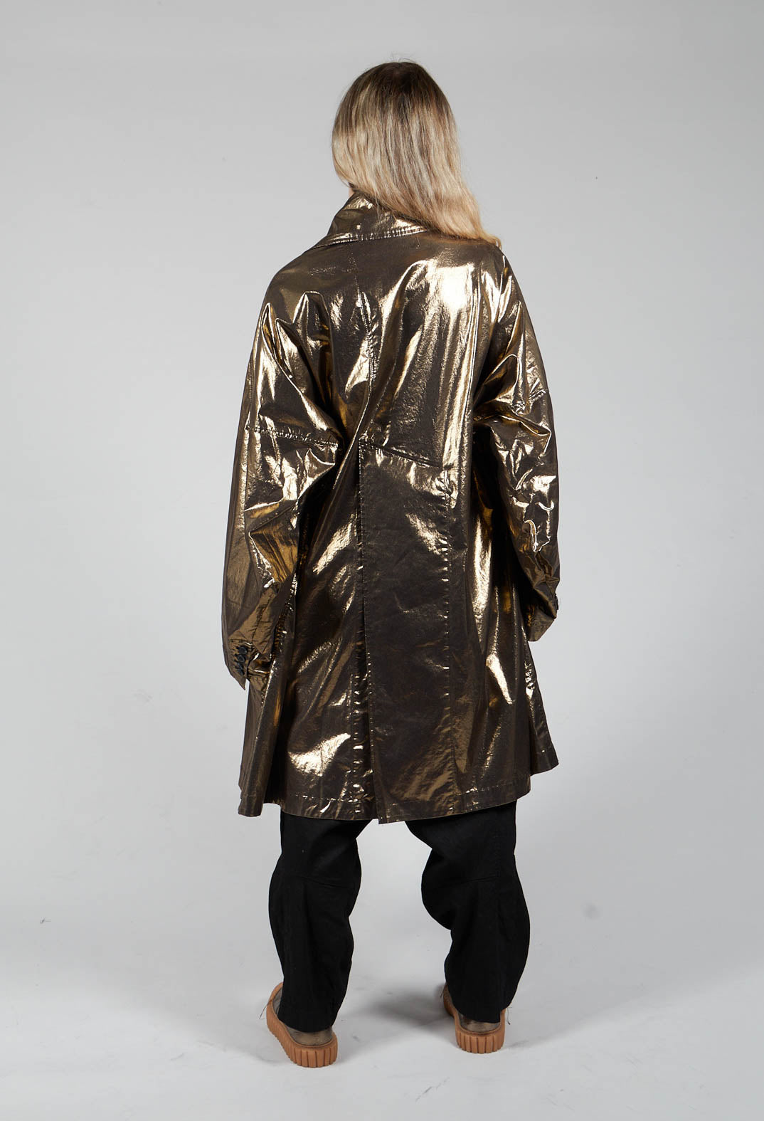 Metallic gold trench on sale coat