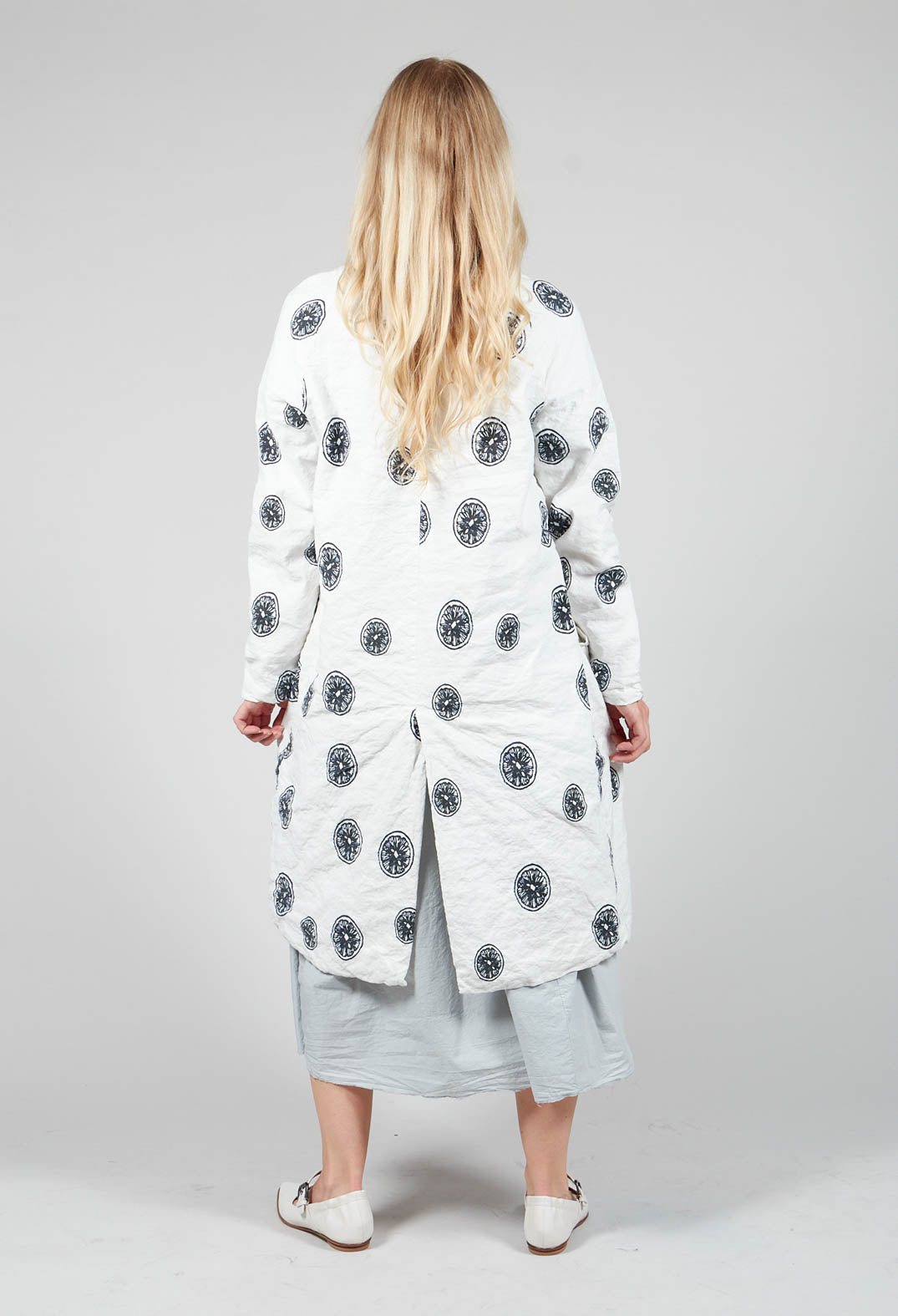 Citrus Print White Coat