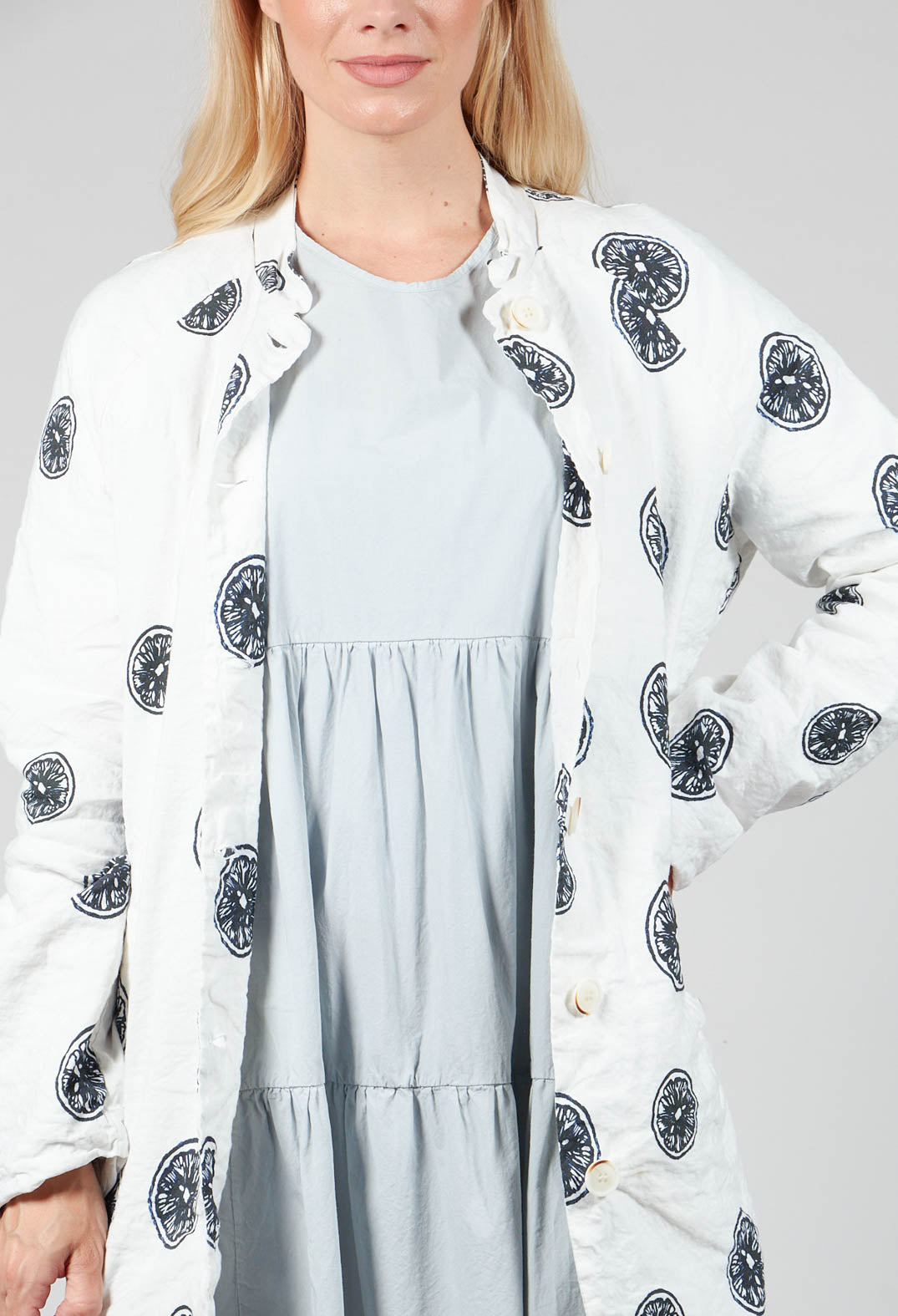 Citrus Print White Coat