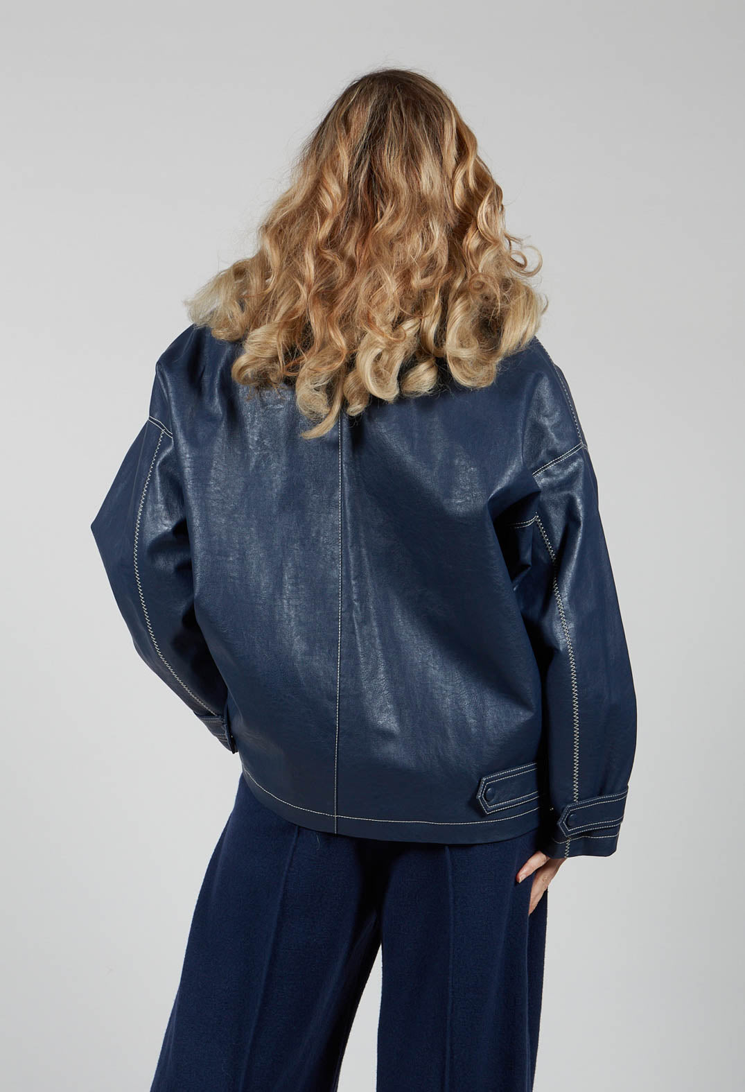 Blue pleather clearance jacket