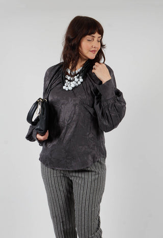 Aglaia Open Sleeve Top in Anthracite