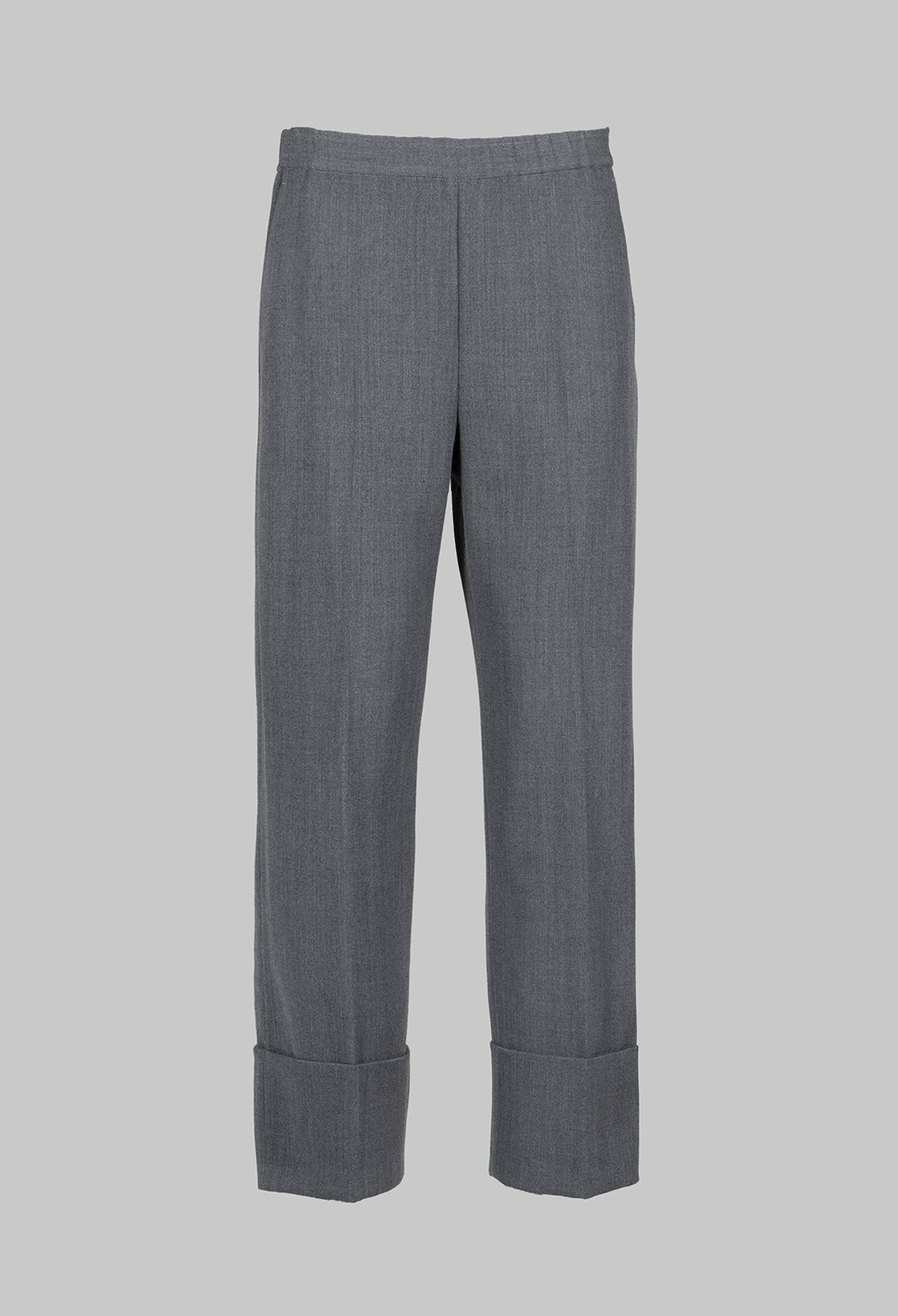 Tailored Trousers with Elasticated Waist in Grey