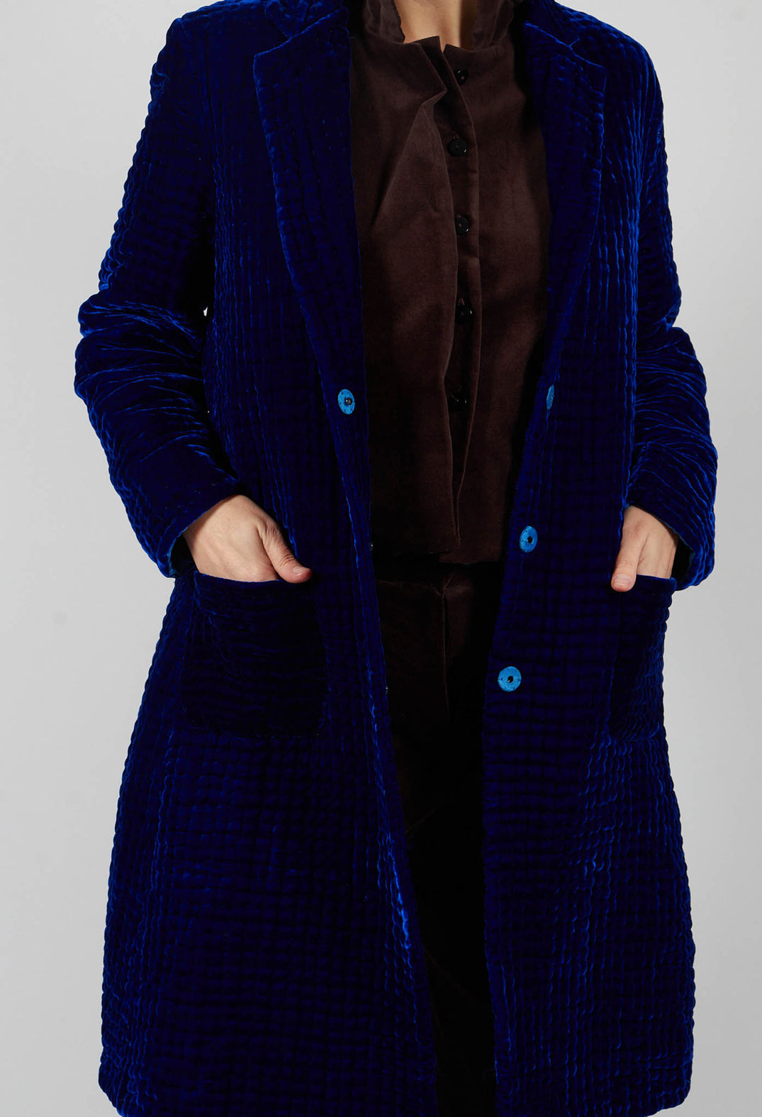 Colette Pomegranate Jacket in Velvet Plain Cobalt