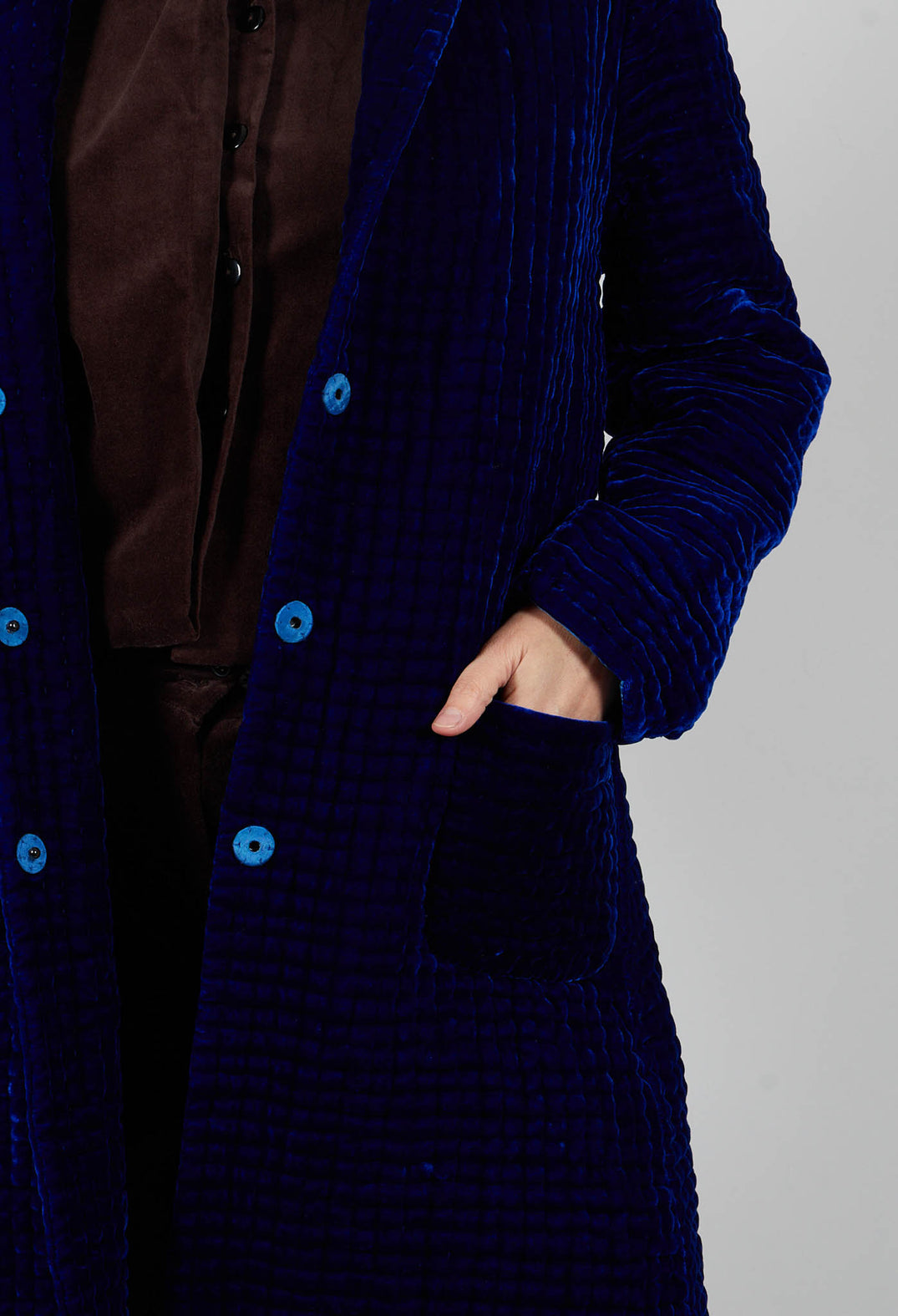 Colette Pomegranate Jacket in Velvet Plain Cobalt