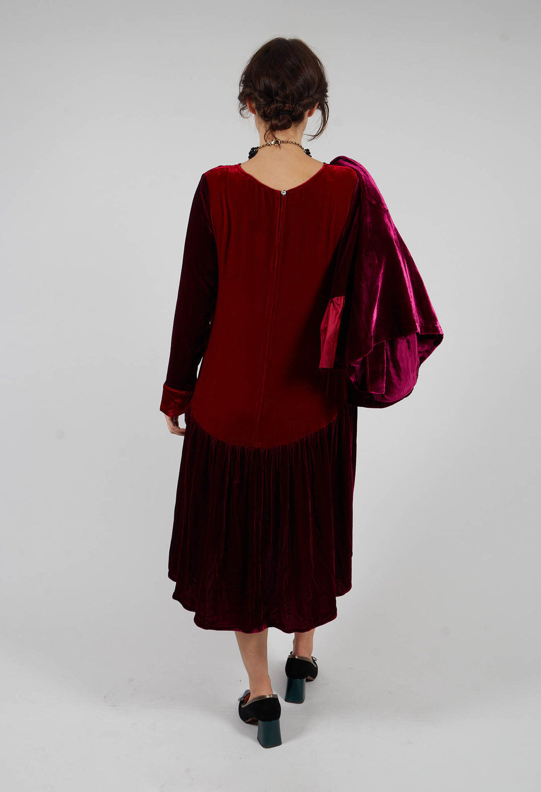 Valentina Trio Dress in Bordeaux