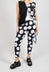 Paint Polka Dot Print Leggings in Black