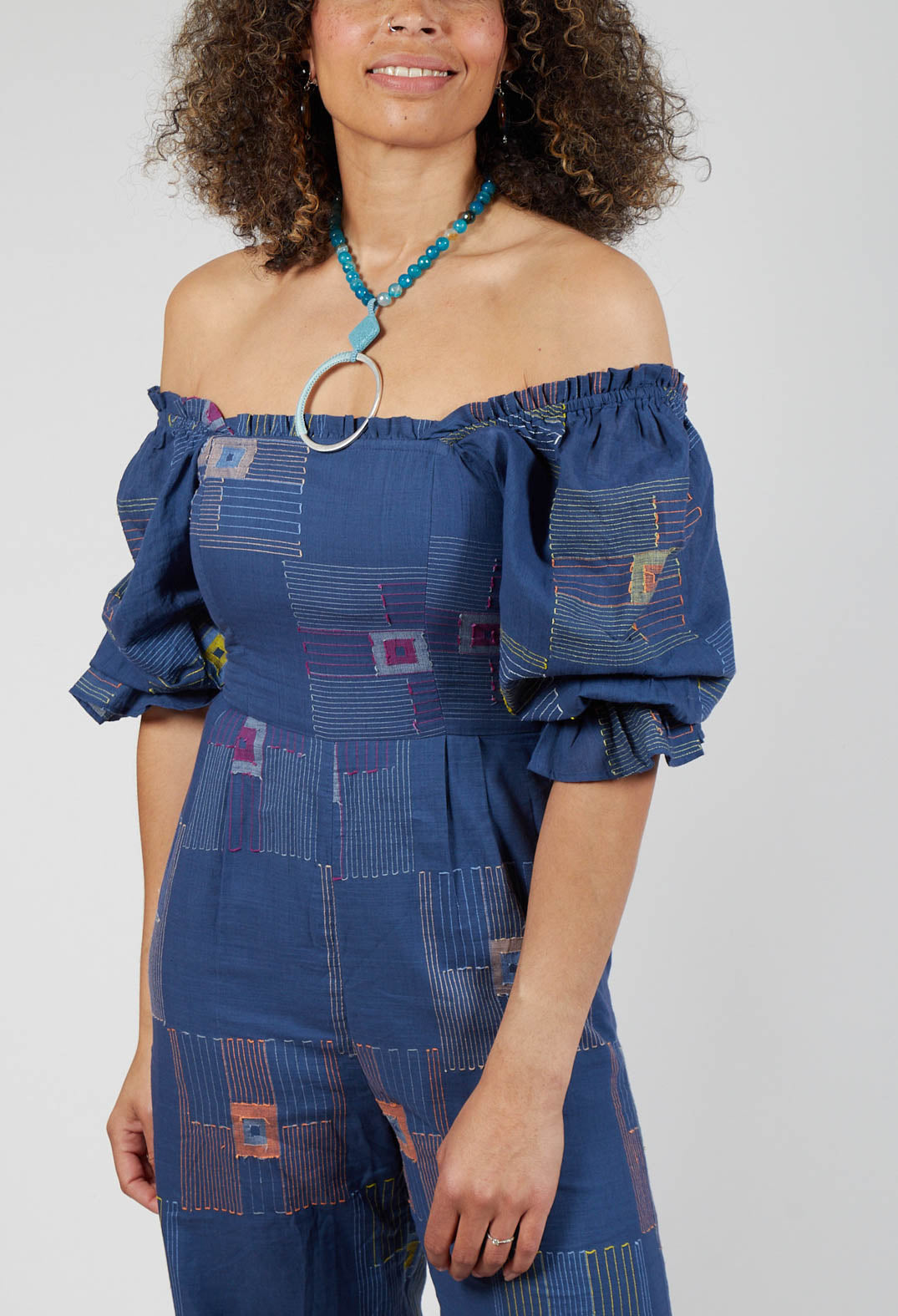 Molly Handwoven Jumpsuit in Indigo