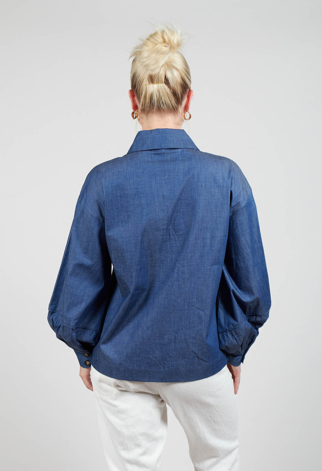 Cassandria Blouse in Chambray Blue