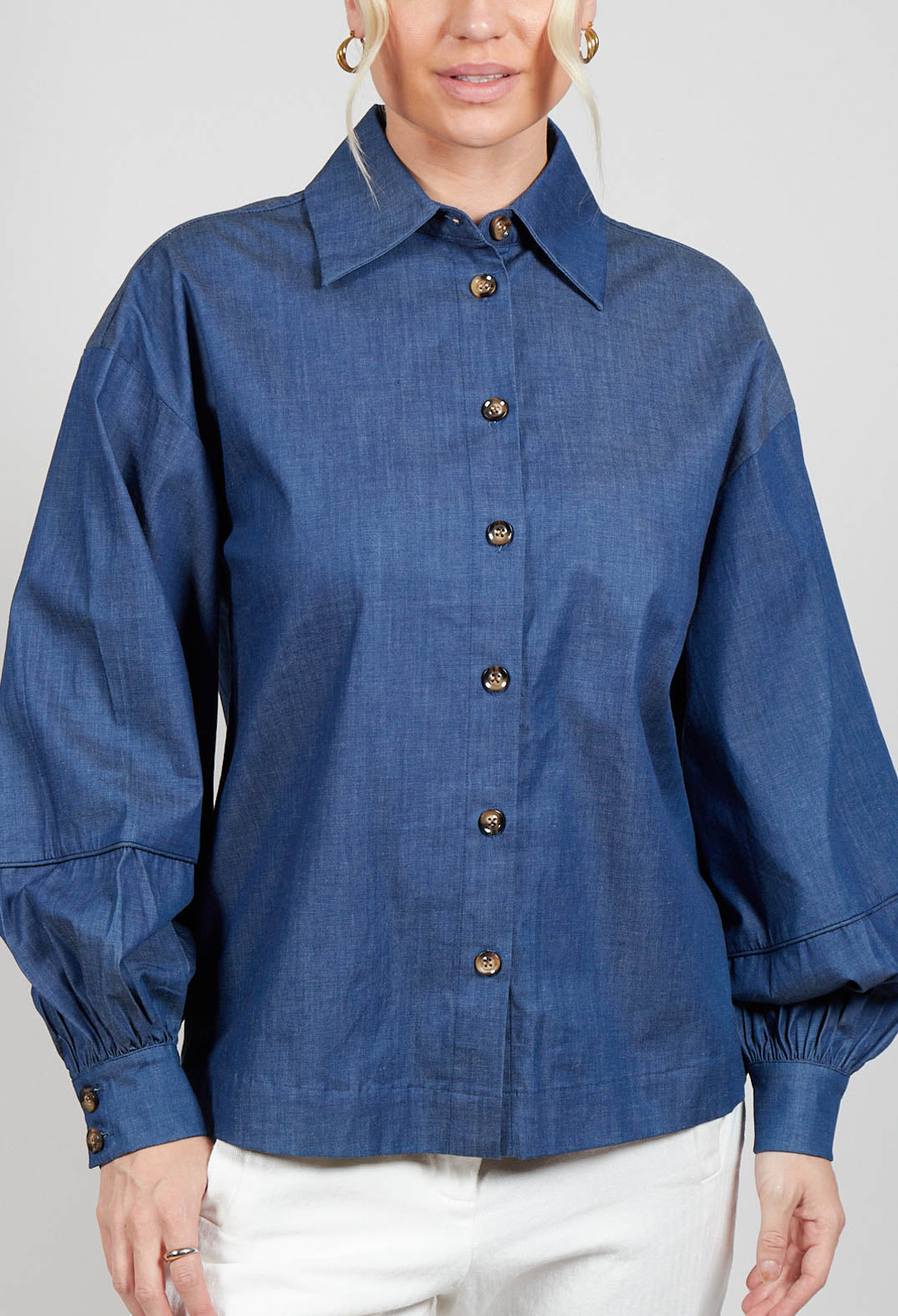 Cassandria Blouse in Chambray Blue