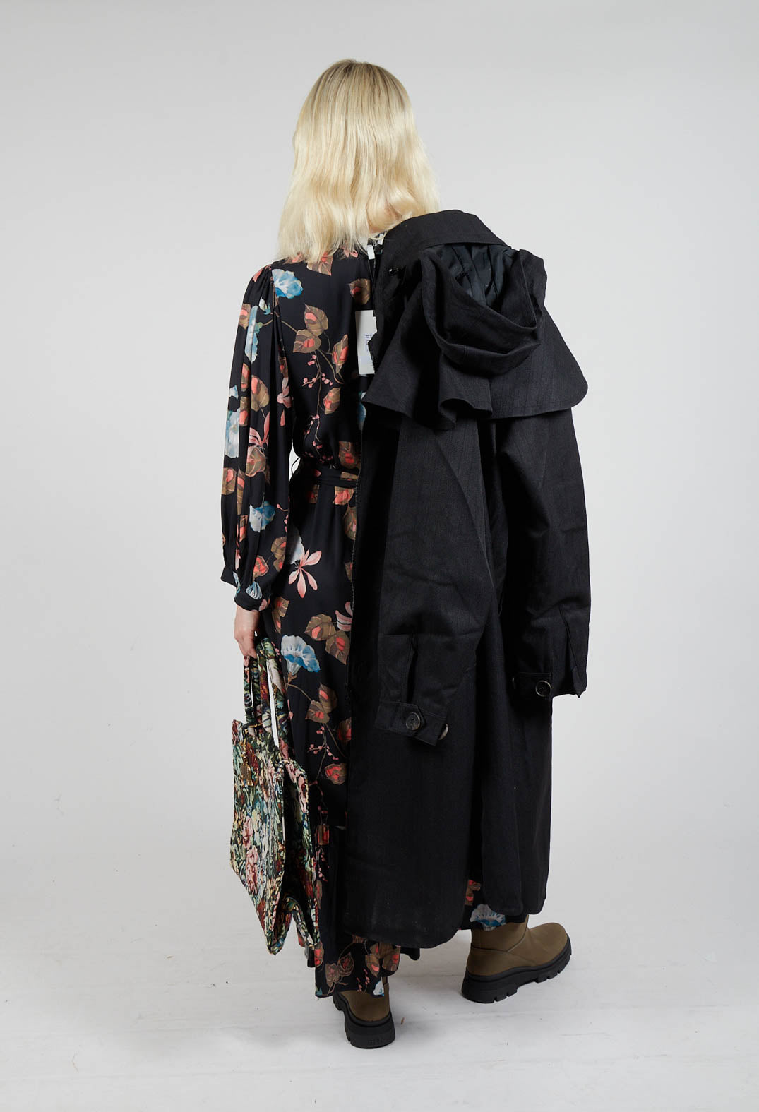 Flounce Dress in Bindweed Coal