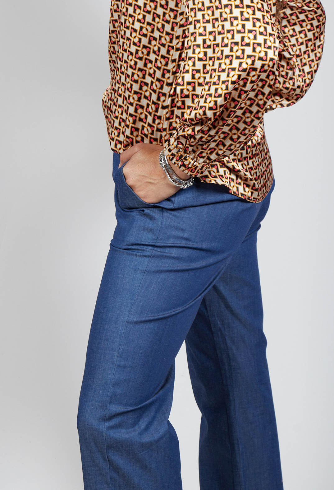 Mika Trousers in Chambray Blue