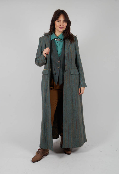 Classic Tweed Coat in Blue Tweed