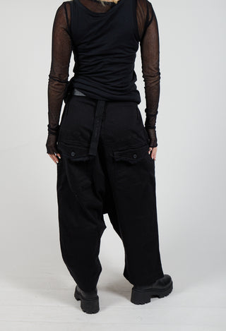 Double Belted Trousers in Black