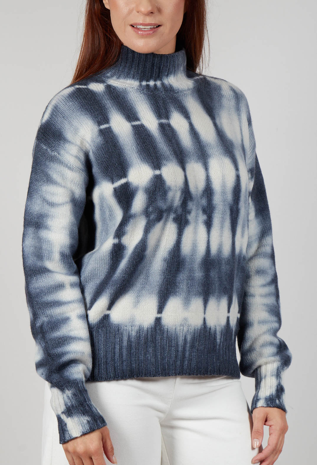 High Neck Jumper in Navy