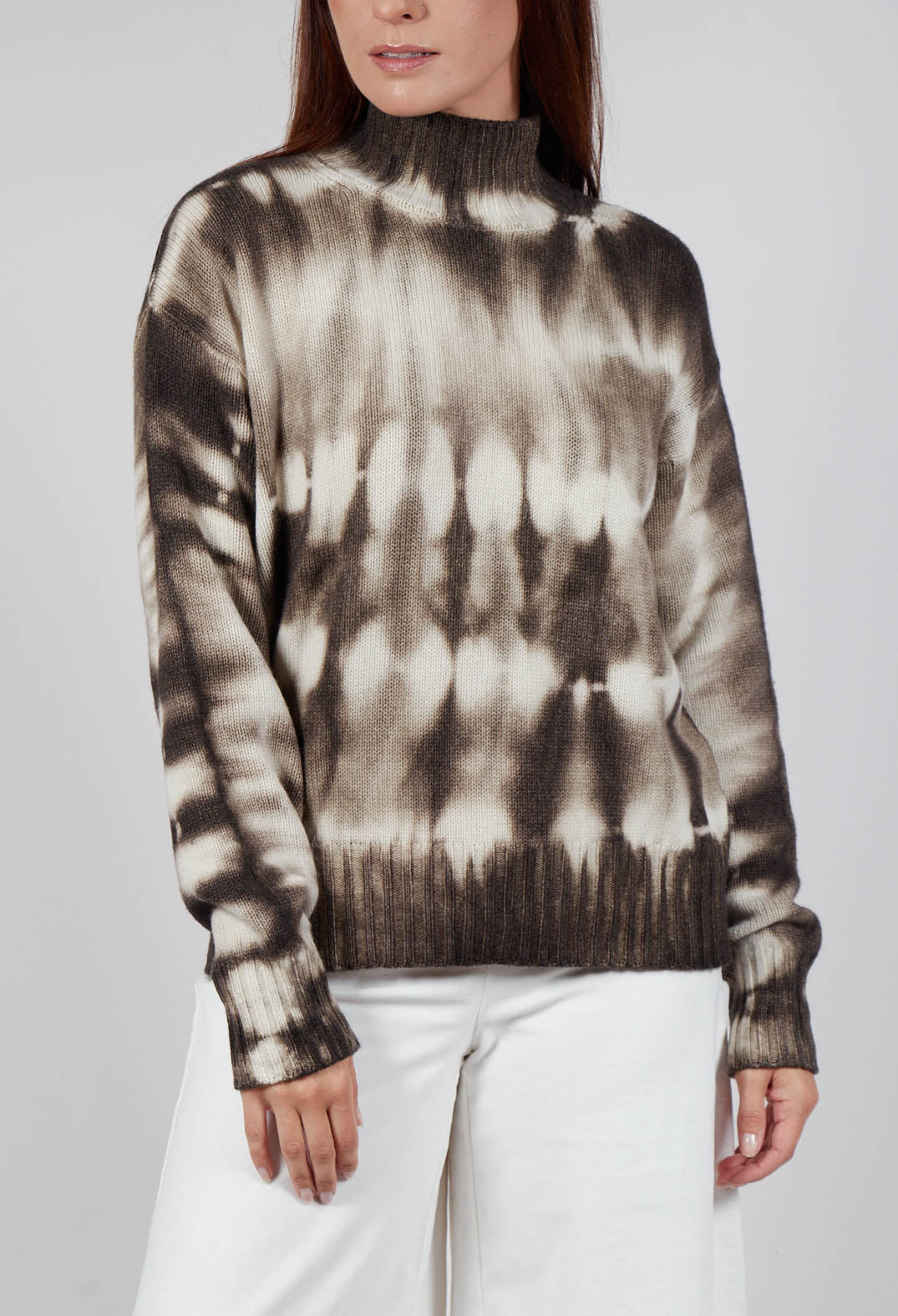 High Neck Jumper in Dark Brown