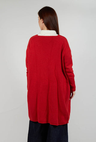 Long Cardigan in Tomato