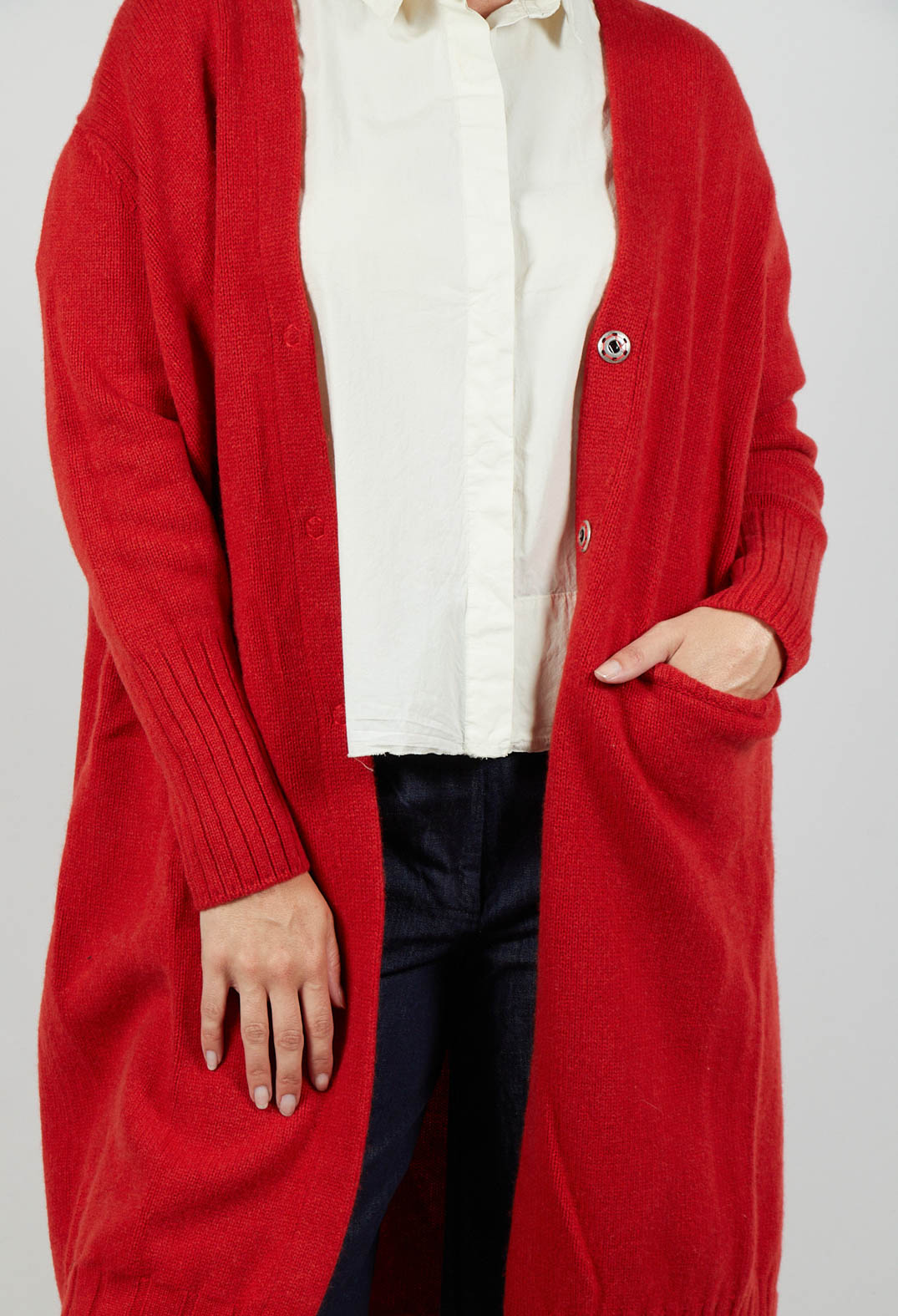 Long Cardigan in Tomato