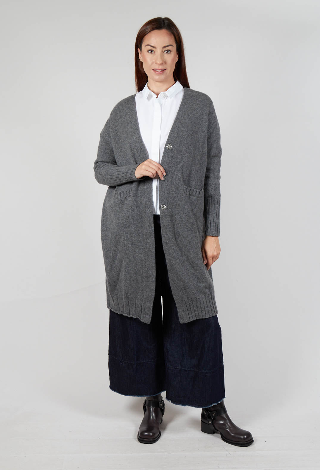 Long Cardigan in Grey