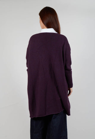 Long Cardigan in Aubergine