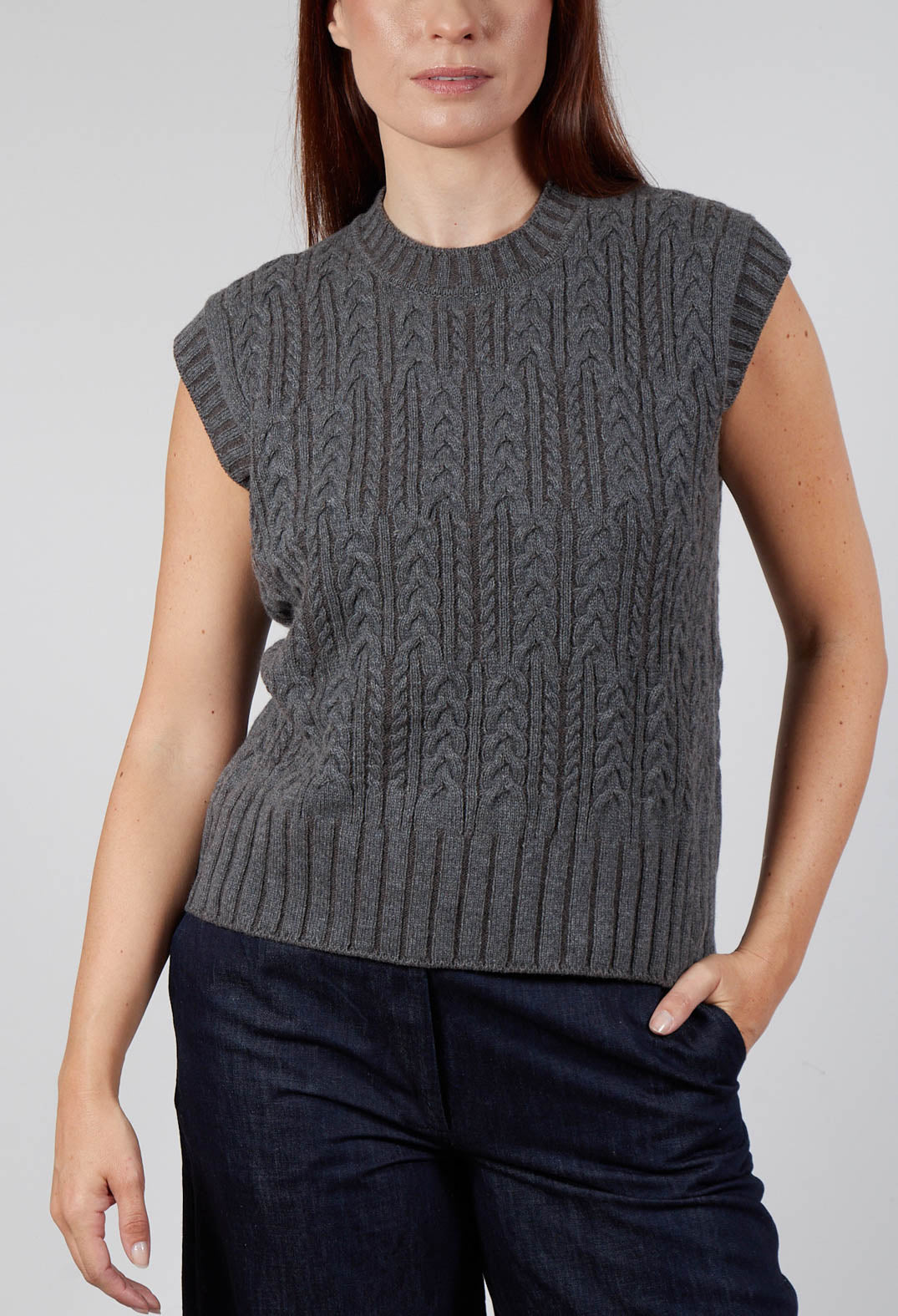 Vest in Grey and Brown