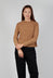 Wide Neck Stripe Sweater In Brown