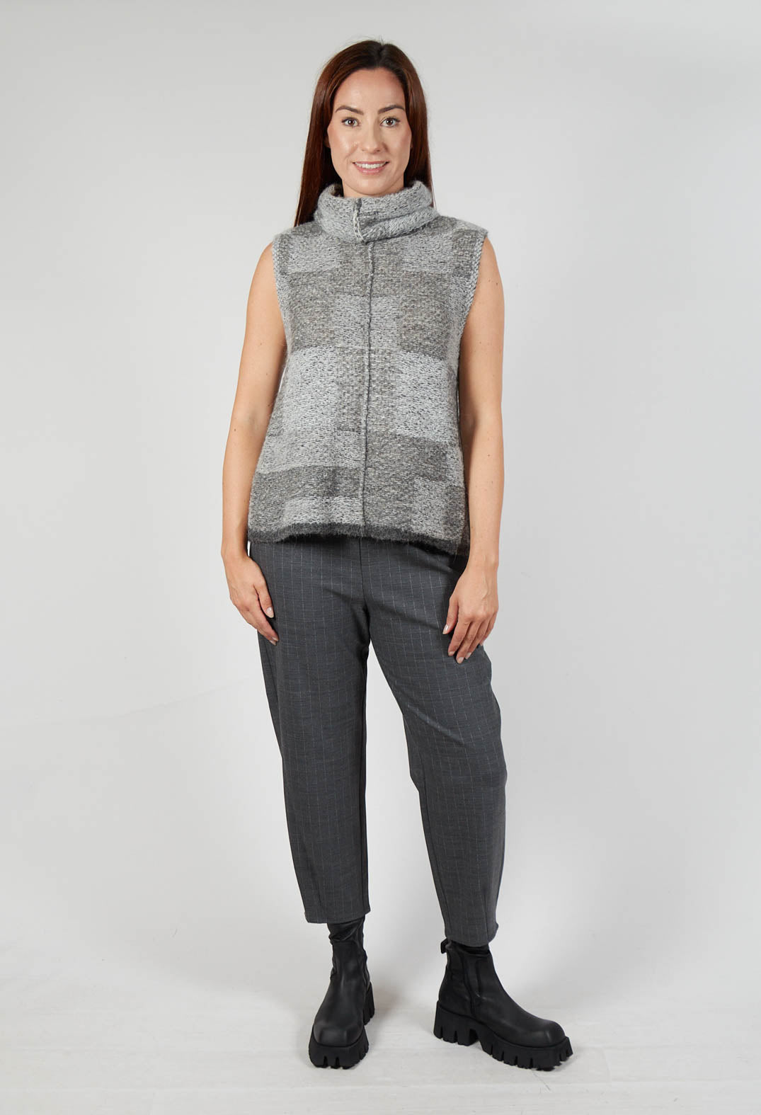 Soft Knit Sweater Vest in Grey