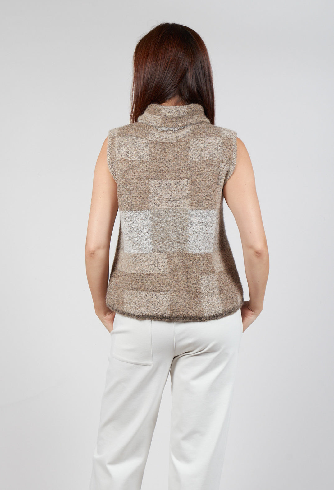 Soft Knit Sweater Vest in Brown