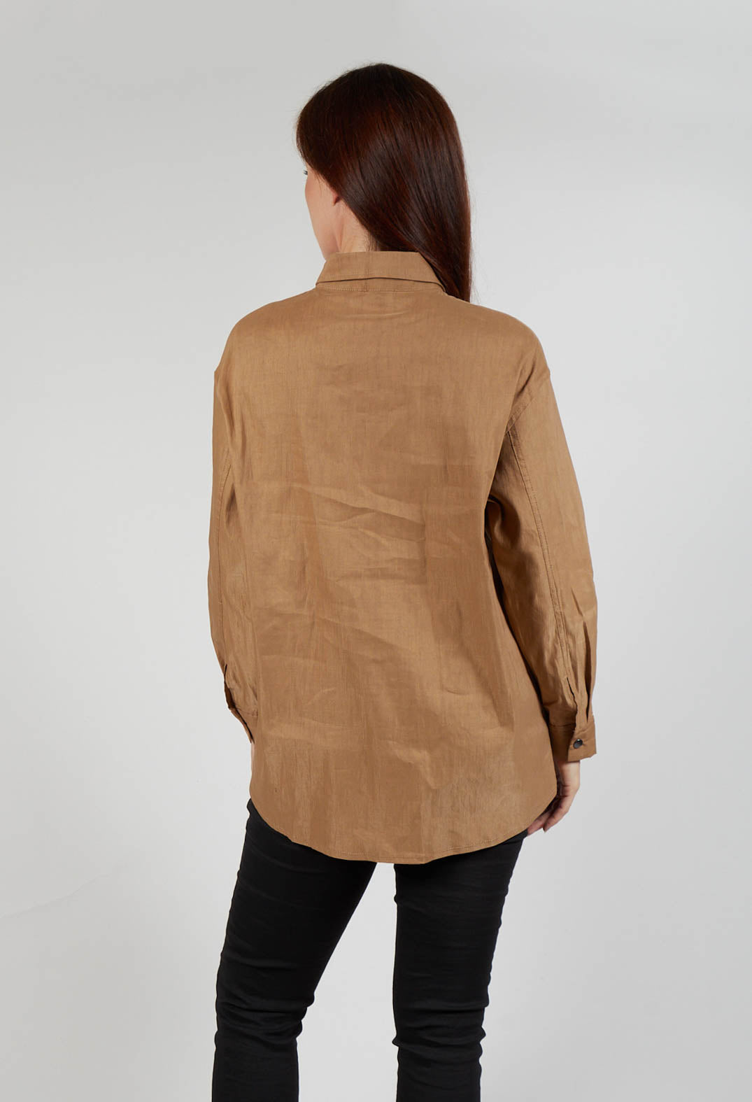 Collared Utility Shirt in Beige