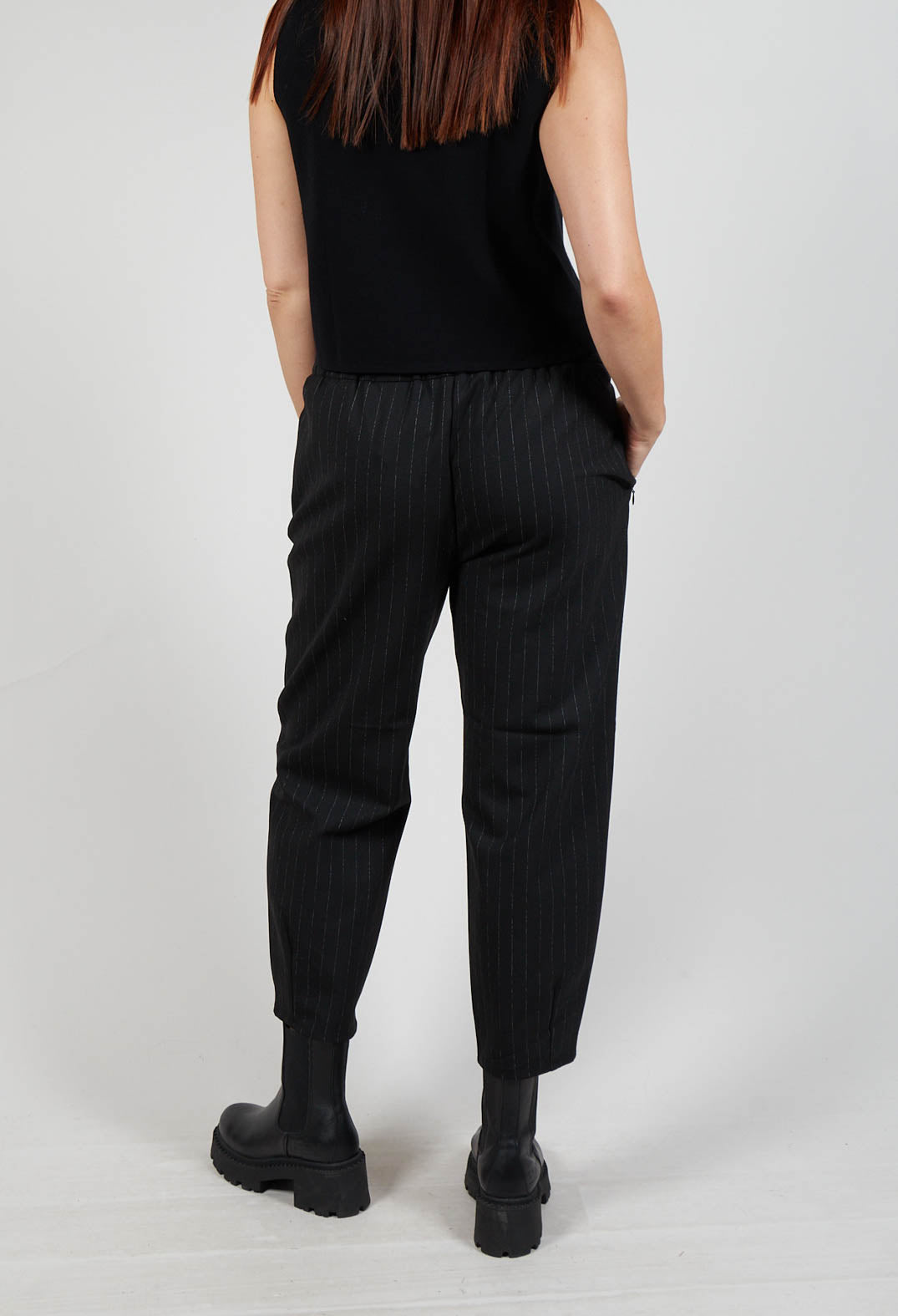 Pinstripe Trousers in Black