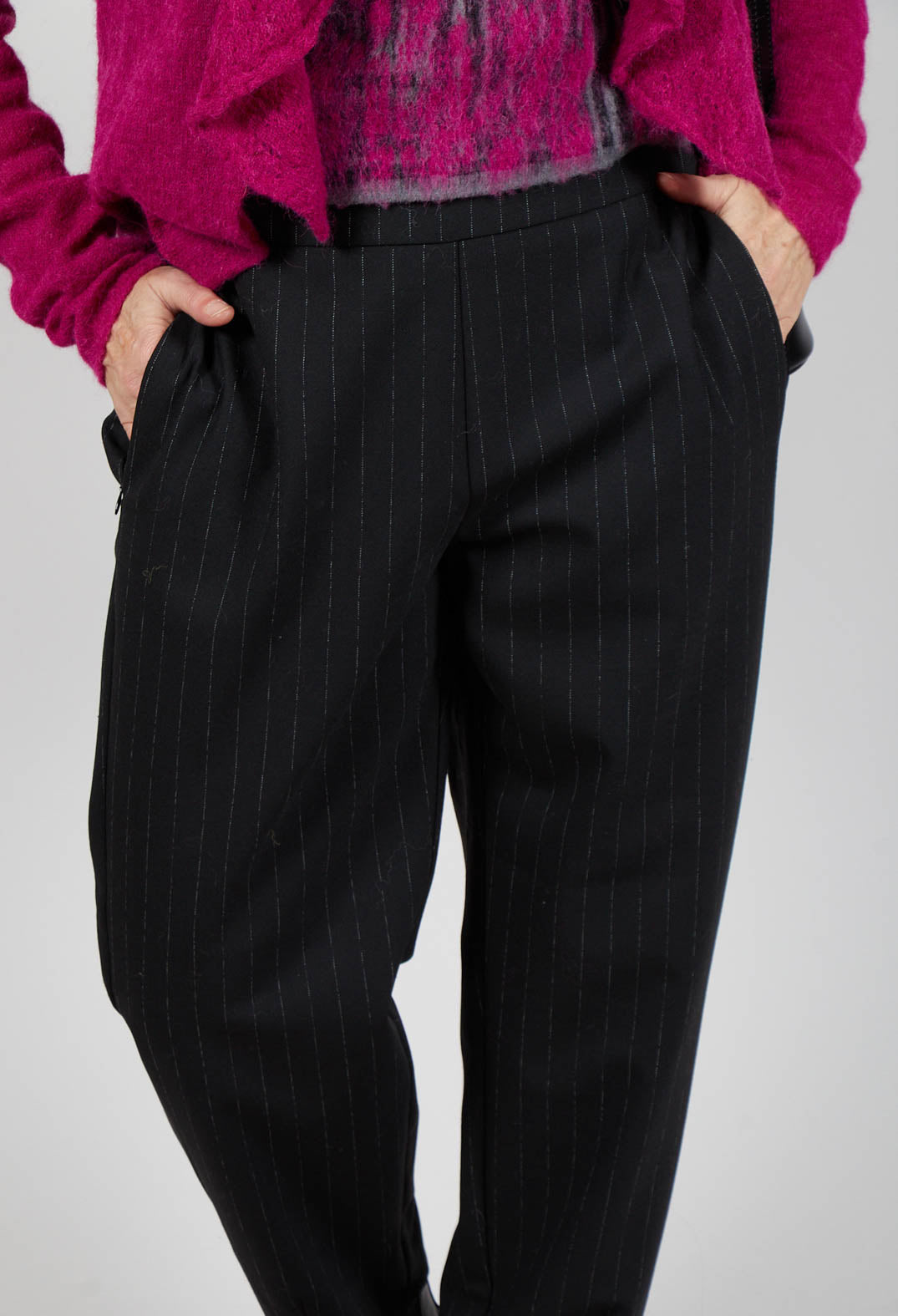 Pinstripe Trousers in Black